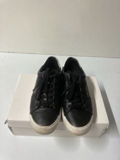 CALVIN KLEIN VULCANIZED LACE UP TRAINERS - BLACK - SIZE: 6