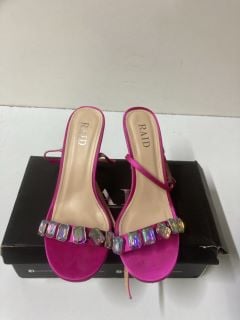 RAID MARIBEL PINK SATIN HEELED SHOES - SIZE: 5