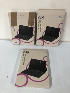 3 X GOJI 10.2" KEYBOARD FOLIO CASE