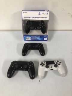 4 X PLAYSTATION 4 CONTROLLERS