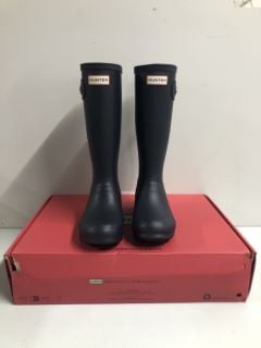 HUNTER ORIGINAL KIDS WELLINGTON BOOTS - NAVY - SIZE: 4