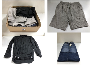 BOX OF MEN'S CLOTHING VARIOUS SIZES