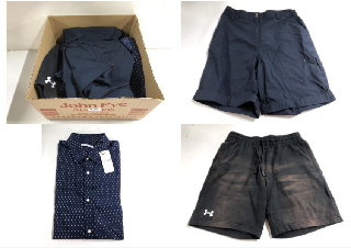 BOX OF MEN'S CLOTHING VARIOUS SIZES