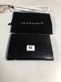 ALL SAINTS YUA LEATHER CLUTCH BAG - BLACK - RRP.£159