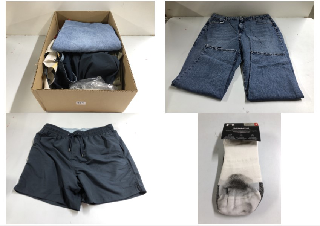 BOX OF MEN'S CLOTHING VARIOUS SIZES