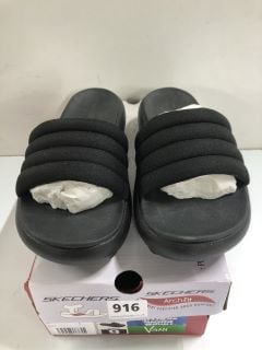 SKECHERS WOMAN'S BLACK SLIDERS - SIZE 6