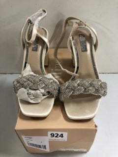 BE MINE NUDE SATIN SHOES - SIZE 3