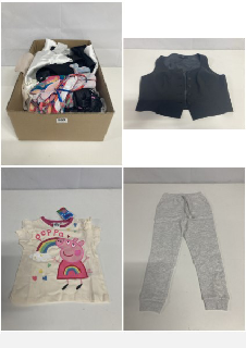 BOX OF VARIOUS CHILDREN'S CLOTHING VARIOUS SIZES