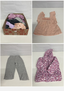 BOX OF VARIOUS CHILDREN'S CLOTHING VARIOUS SIZES