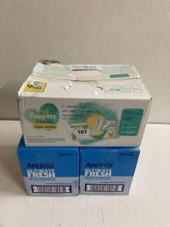 3 X PACKS OF TOILET WIPES INC PAMPERS HARMONIE NEW BABY WIPES