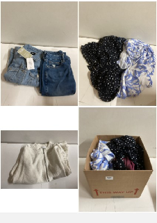 BOX OF CLOTHES IN VARIOUS SIZES AND DESIGNS