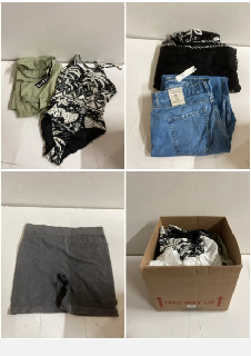 BOX OF CLOTHES IN VARIOUS SIZES AND DESIGNS