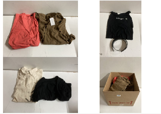 BOX OF CLOTHES IN VARIOUS SIZES AND DESIGNS