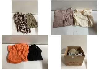 BOX OF CLOTHES IN VARIOUS SIZES AND DESIGNS