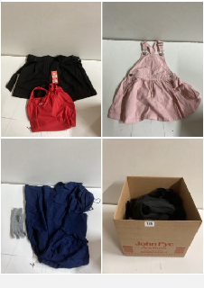 BOX OF CLOTHES IN VARIOUS SIZES AND DESIGNS