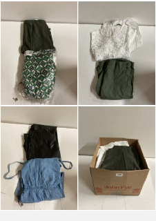 BOX OF CLOTHES IN VARIOUS SIZES AND DESIGNS