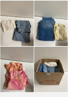 BOX OF CLOTHES IN VARIOUS SIZES AND DESIGNS