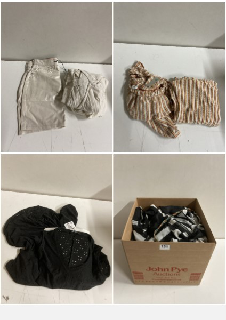 BOX OF CLOTHES IN VARIOUS SIZES AND DESIGNS