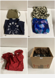 BOX OF CLOTHES IN VARIOUS SIZES AND DESIGNS