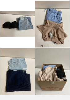 BOX OF CLOTHES IN VARIOUS SIZES AND DESIGNS