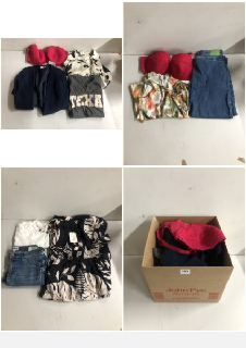 BOX OF CLOTHES IN VARIOUS SIZES AND DESIGNS