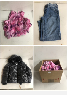 BOX OF CLOTHES IN VARIOUS SIZES AND DESIGNS