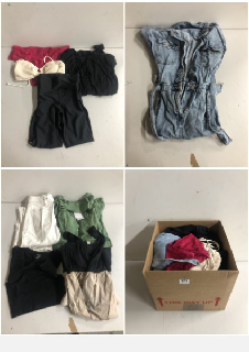 BOX OF CLOTHES IN VARIOUS SIZES AND DESIGNS