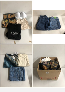 BOX OF CLOTHES IN VARIOUS SIZES AND DESIGNS