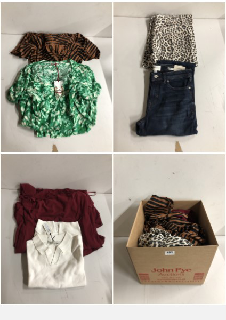 BOX OF CLOTHES IN VARIOUS SIZES AND DESIGNS