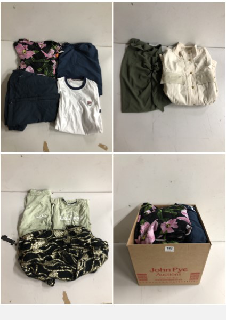 BOX OF CLOTHES IN VARIOUS SIZES AND DESIGNS