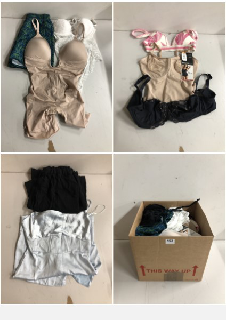 BOX OF CLOTHES IN VARIOUS SIZES AND DESIGNS