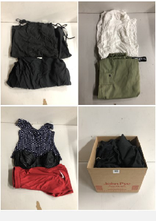 BOX OF CLOTHES IN VARIOUS SIZES AND DESIGNS