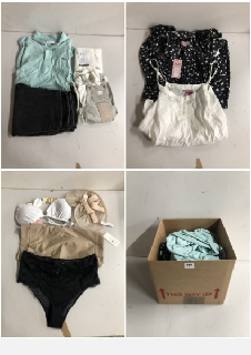 BOX OF CLOTHES IN VARIOUS SIZES AND DESIGNS