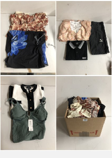 BOX OF CLOTHES IN VARIOUS SIZES AND DESIGNS