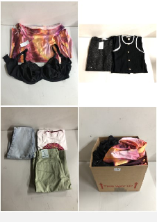 BOX OF CLOTHES IN VARIOUS SIZES AND DESIGNS