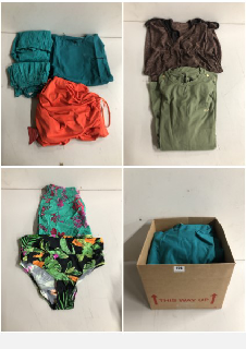 BOX OF CLOTHES IN VARIOUS SIZES AND DESIGNS