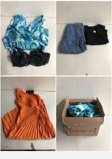 BOX OF CLOTHES IN VARIOUS SIZES AND DESIGNS