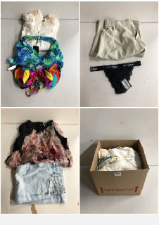 BOX OF CLOTHES IN VARIOUS SIZES AND DESIGNS