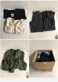 BOX OF CLOTHES IN VARIOUS SIZES AND DESIGNS