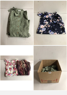 BOX OF CLOTHES IN VARIOUS SIZES AND DESIGNS