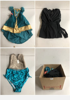 BOX OF CLOTHES IN VARIOUS SIZES AND DESIGNS