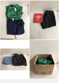 BOX OF CLOTHES IN VARIOUS SIZES AND DESIGNS