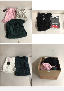 BOX OF CLOTHES IN VARIOUS SIZES AND DESIGNS