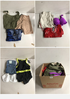 BOX OF CLOTHES IN VARIOUS SIZES AND DESIGNS