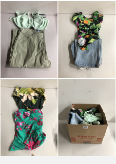 BOX OF CLOTHES IN VARIOUS SIZES AND DESIGNS