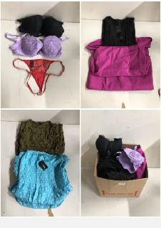 BOX OF CLOTHES IN VARIOUS SIZES AND DESIGNS