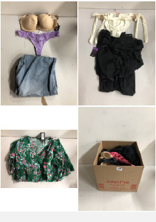 BOX OF CLOTHES IN VARIOUS SIZES AND DESIGNS