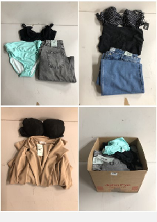 BOX OF CLOTHES IN VARIOUS SIZES AND DESIGNS