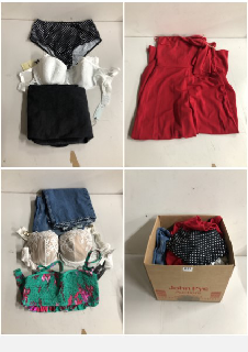 BOX OF CLOTHES IN VARIOUS SIZES AND DESIGNS