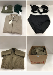 BOX OF CLOTHES IN VARIOUS SIZES AND DESIGNS